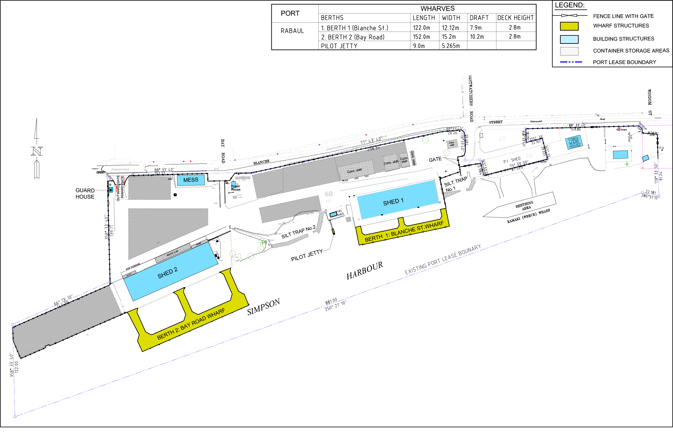 Rabaul Wharf Layout